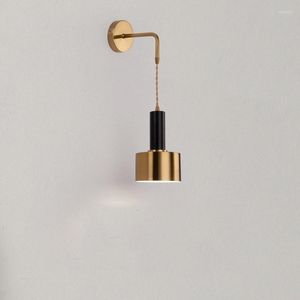 Wall Lamp Nordic Modern E27 LED Sconce Light Gold Black Indoor Lighting Home Decor Wrought Iron Hallway Fixtures