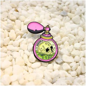 Pins Broschen Mode Hexe Trank Flasche Emaille Pins Cartoon Magisches Skelett Pro Dark Gothic Schmuck Geheimnisvolle Geschenke Revers Backpac Dhlte