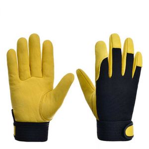 1Pair Leather Gloves Wear Resistant Driving Working Repair Safe Men Women Clothing Accessories