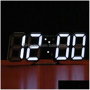 Desk Table Clocks Led Digital Alarm Plastic Usb Powered Watch Bedroom Sn Clock Date Calendar Temperature Home Decoration Drop Deli Dhsil
