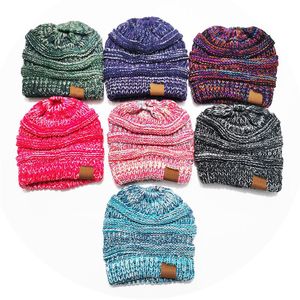 Crian￧as Autumn Winter Wool Cap duas cores Perforado com Horsetail Skin Friendly Warm