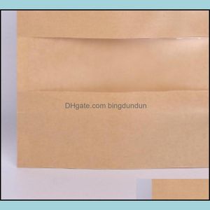 Packing Bags Kraft Paper Bag 12 Sizes Stand Up Gift Dried Food Fruit Tea Packaging Pouches Window Retail Zipper Self Sealing Drop De Otwbh