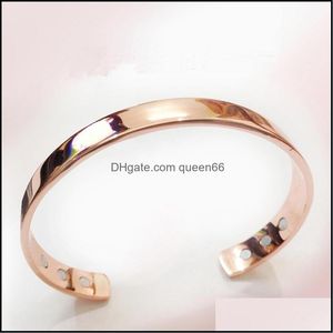 Bangle Magnetic Copper Bracelet Healing Bio Therapy Arthritis Pain Relief Cuff For Women Drop Delivery Jewelry Bracelets Ottss