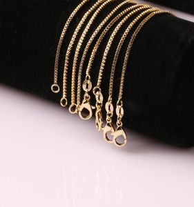 10 pcs Fashion Box Chain 18K Gold Plated Chains Pure 925 Silver Necklace long Chains Jewelry for Children Boy Girls Womens Mens 1m3640699
