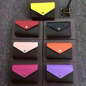 Testet New Style Wallet Leather Multicolor Coin Purse Short Wallet Polychromatic Purse Lady Card Holder Classic Mini Zipper P3021