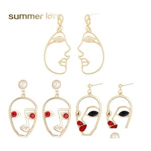 Dangle Chandelier Fashion Face Mask Abstract Earrings Simple Personality Exaggerated Punk Style Earring For Woman Girls Jewelry Gi Otshb