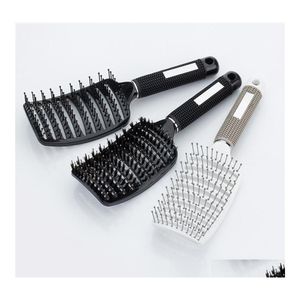 Włosy Clippers Akcesoria Big Curved Hairdressing grzebień Bristle Prosty plastikowa plastikowa peruka gładka masa czaszki żeberka