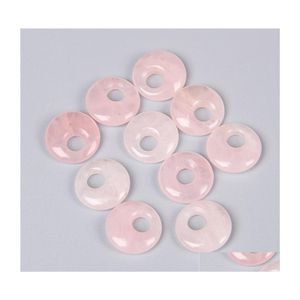 Pietra in pietra cristallo naturale semiprece opale turchese rosa quarzo 18mm fibbia di pace per orecchini anelli di collana consegna goccia dhwpt dhwpt