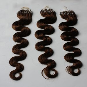 2023 NOWA GENIUS WŁAŚCIWOŚCI Włosy Brazylijska mikro pętli Pierścień Virgin Remy Hairs Wavy 1gram Strand 300 Strands Lot