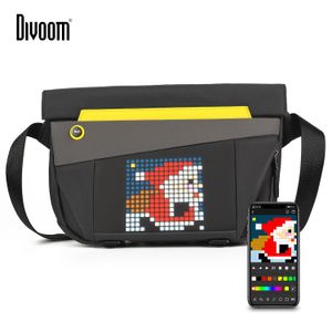 Fall täcker väskor Divoom Sling Bag V Customizable Pixel Art Fashion Design Outdoor Sport Waterproof Mens and Women's Messenger Bag år Gift 221011