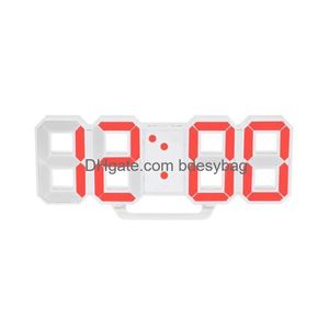 Desk Table Clocks Modern Design Large Size Digital Led Wall Clock Watch Unique Vintage Home Decoration Timer Alarm Drop Delivery G Dh4Kw