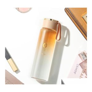 Water Bottles Fashion Cute Glass Bottle 400Ml Gradient Color Tea Cup Milk Coffee Mug Wholesale Items Eco Friendly Drop Delivery Home Otpox