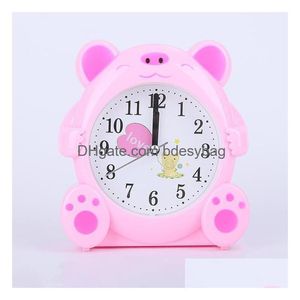 Desk Table Clocks Cute Student Cartoon Ornaments Alarm Clock Mini Wall For Kids Rooms Drop Delivery Home Garden Decor Dhrpu