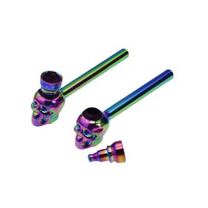 Le pipe da fumo alla moda abbagliano il tubo di metallo in vetro con teschio di ghiaccio colorato
