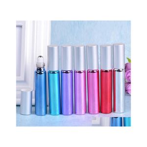 Packing Bottles 10Ml Colorf Glass Roll On Essential Oil Empty Per Bottle Stainless Steel Roller Ball Fast 7 Colors Sn2790 Drop Deliv Dhheq