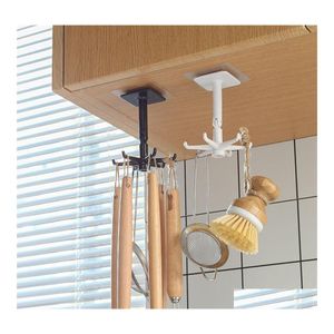 Other Kitchen Storage Organization Rotatable Six Claw Wall Hook Bathroom Sanitary Ware Hanger Drop Delivery Home Garden Dining Bar Ot2Wm