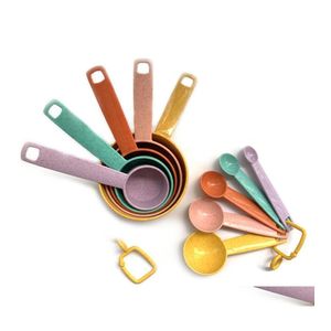 Measuring Tools Baking Plastic Cup Spoon 10Piece Set With Scale Kitchen Color Drop Delivery Home Garden Dining Bar Otxfk