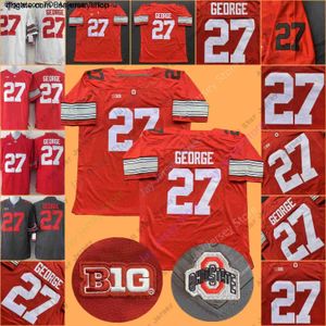 Эдди Джордж Джерси Колледж NCAA Football Osu Ohio State Buckeyes Jerseys красный серой белый размер S3XL