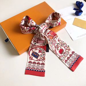 Designer classico stile femminile moda stampata fantasia borsa sciarpa sciarpa di seta borsa fascia per capelli dimensioni 8x120 cm