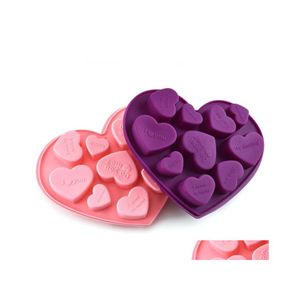 Bakning formar Sile Chocolate Mod Heart Shape English Letters Cake M￶gel Sileice Tray Jelly Mods Soap Mold SN4363 Drop Delivery Home DHMS0