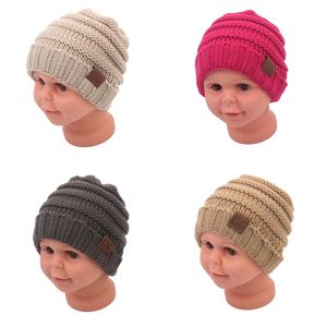 Модная зима Unisex Outdoor детская вязаная шляпа Детская шерстяная голова теплый