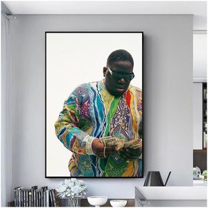 Gemälde Biggie Smalls Leinwandkunst Poster und Drucke Porträt von an der Wand Modernes Bild Home Decor Drop Delivery Garden Arts Cra Dhz3E