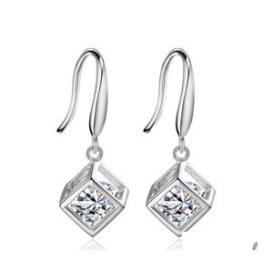 Charm Nehzy 925 Sterling Sier Earrings Jewelry High Quality Retro Simple Hollow Square Super Flash Zircon 371 B3 Drop Delivery Otje9