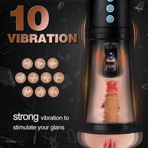 Masturbator Sexspielzeug, automatischer männlicher Cup mit 7,1 Zoll realistischem Taschenmuschi-Saugen, 5 Saugmodi und 10 Vibrations-AFSP