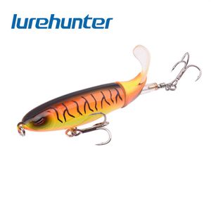 10pcs Whopper Popper 10cm 13g Topwater Fishing Lure Artificial Hard Bait 3D Eyes Plopper Soft Rotating Tail Fishing Tackle290W