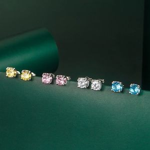 Orecchini classici con testa di toro Orecchini femminili semplici in argento S925 con ago Moissanite da 1 carato