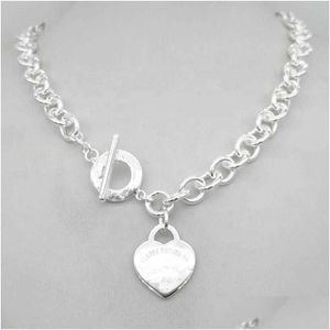 Anhänger Halsketten Design Mann Frauen Mode Halskette Kette S925 Sterling Silber Schlüssel Rückkehr zum Herzen Liebe Marke Charme mit Box Drop Deli Dhpop