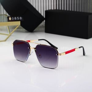 2023 New Classic Polarized Sunglasses Women Designer 0858 Luxury Brands Alloy Metal Polaroid HD Tempered Glass Lens Retro Glasses Sun Glasses UV400