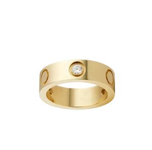 2020 Stahl Designer Rose Gold Damen Liebesring Deluxe Zirkonia Verlobungsring Herrenschmuck Geschenk Modeaccessoires Band