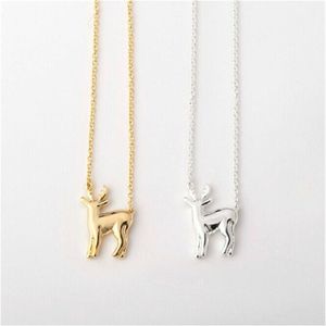 Simple Antler Deer Elk Pendant Chain Necklace Reindeer Horn Stag Necklaces Cute Bambi Woodland Fawn Necklaces