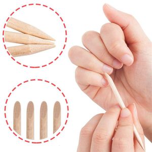 100pcs de madeira laranja bastões de unhas de dupla face multi -funcional removedor de pusher de manicure ferramenta de pedicure252q