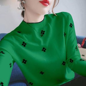 Frauen Pullover Exquisite Stickerei Strickwaren 2022 Herbst Winter Designer marke Weibliche Neue Slim Große Größe Hemd Unten Koreanische Stricken