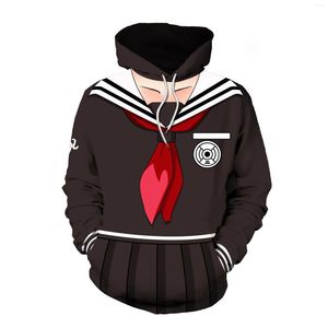 Felpe con cappuccio da uomo Anime Periferico Danganronpa Cosplay Felpa con cappuccio Ruolo Touko Fukawa Monomi Kazuichi Soda 3D Stampa Moda Pullover Felpa con cappuccio