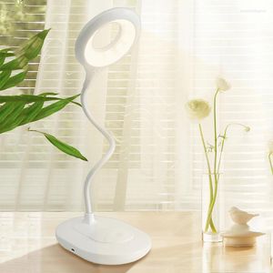 Tischlampen 2022 LED-Lampe Touch-Dimmung USB-Schreibtisch-Leselicht Kinder Rosa Buch Nachttisch Lesestifthalter Augenschutz Wohnkultur