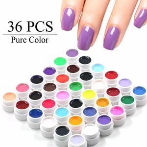 Whole-36 Pure Color UV Gelネイルアートヒントネイルマニキュアゲルマニキュア拡張プロジェルワニスメイクアップT2495のためのDIY装飾