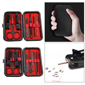 Kits de arte de unhas 10pcs viajam para casa manicure Stainless Clippers Tool Set With Case Pedicure Kit Helfing