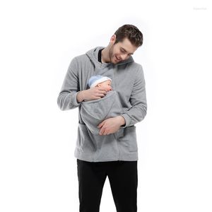 Męskie bluzy męskie Zimowe jesień nosidełka z kapturem z kapturem z kapturem macierzyńskim bluza bluza z kapturem 2 w 1 wielofunkcyjne nośniki