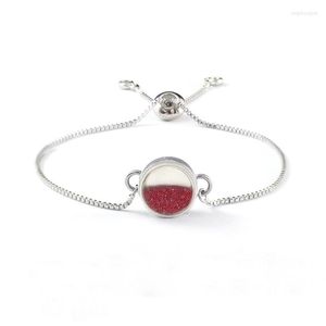 Bangle 1PC 12mm Stainless Steel Magnetic Locket Bracelet Floating Charms Clear Glass With Adjustable Chain