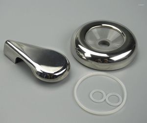 Bath Accessory Set Universal Spa Tub Stainless Steel Diverter Reinforced Handle Cap 3 5/8" Gray Smooth