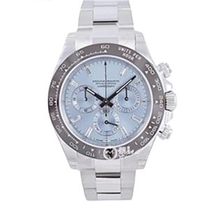 Mens Watch Iced Blue Dial Ceramic Bezel Sapphire Crystal Automatic Mechanical Movement 316L Steel all Dials Work Male Wristwatches251r