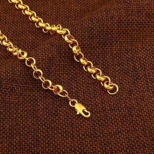 18K YELLOW GOLD FILLED LIFE BUOY BOLT RING WOMEN SOLID BELCHER NECKLACE 9ct GF Ornate Belcher Chain Gift Men Heavy Chunky
