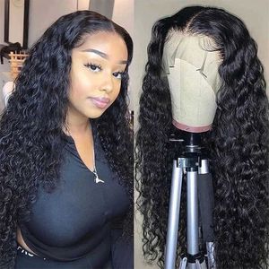 Lace Wigs Deep Wave Front for Black Woman 30 Inch Hd Pre Plucked Loose Wavy Curly 13x4 Closure Frontal Human Hair 221212