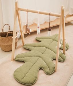 Bawełniany bawełniany zabawa na matę żółw liści kształt dywan koc składany dzieci 039s pokój Dziecięcy aktywność dywan gier pokój wystrój 2585073