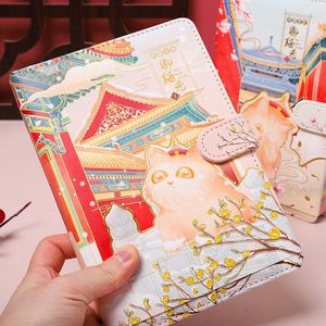 128 Pages Cute Magnetic Buckle Diary Journal Travel Diy Line Notebook School Kids Gift Item Colored Inside Pages Illustration