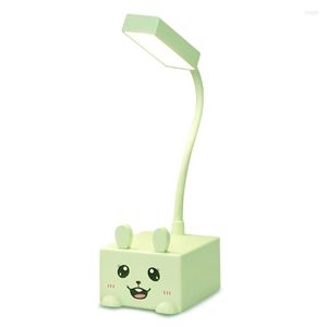 Lampy stołowe LED Light Light Animals Lampa ochrony oczu z stojakiem telefonicznym 360 Elastyczne badanie czytania do biura domowego