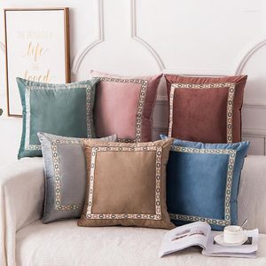 Pillow Chinese Style Embroidery Blue Pink Brown Pillowcase Home Living Room Comfortable El 45x45cm Cover